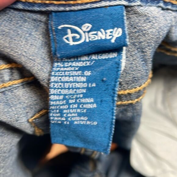 Disney Mickey Mouse Cuffed Blue Jean Shorts, embroidered,  Small 3/5 - Picture 6 of 10